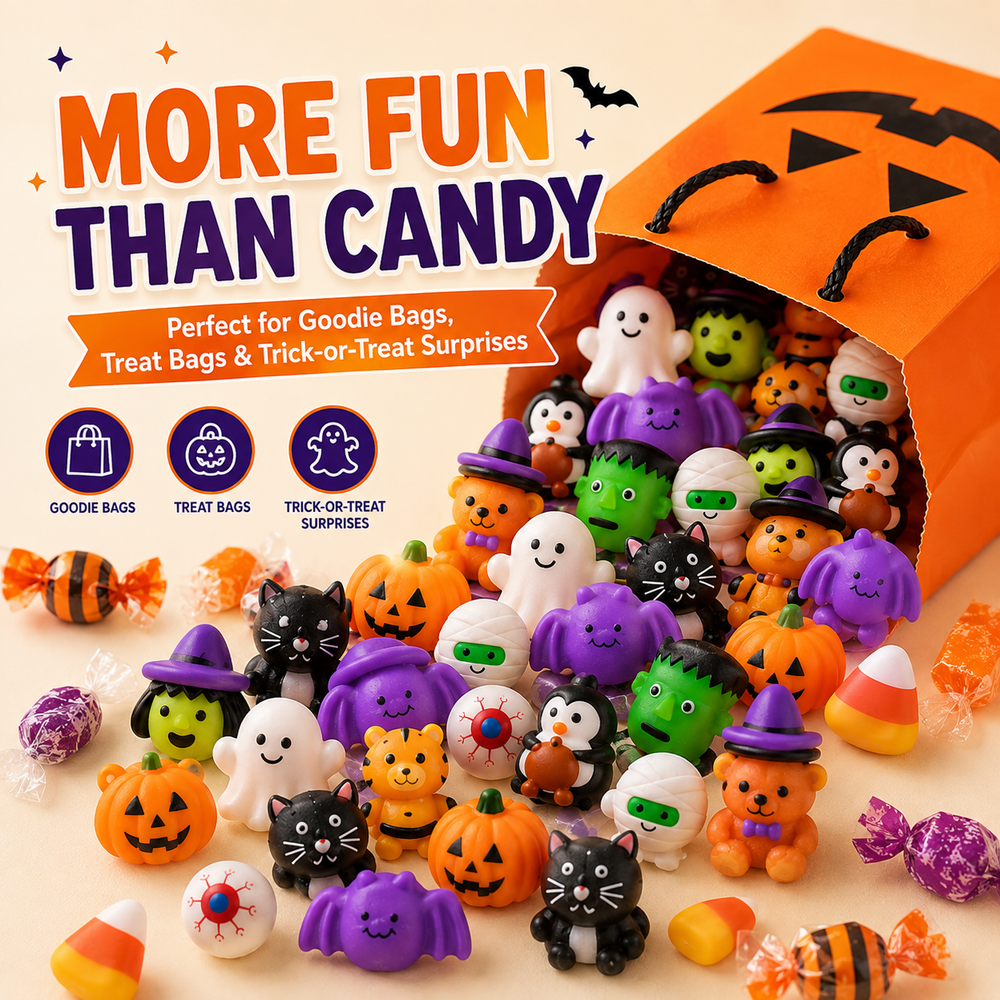 🔥 Last Day 60% OFF — 50PCS Halloween Mochi Squishy Toys for Party Favors & Spooky Fun 🎃